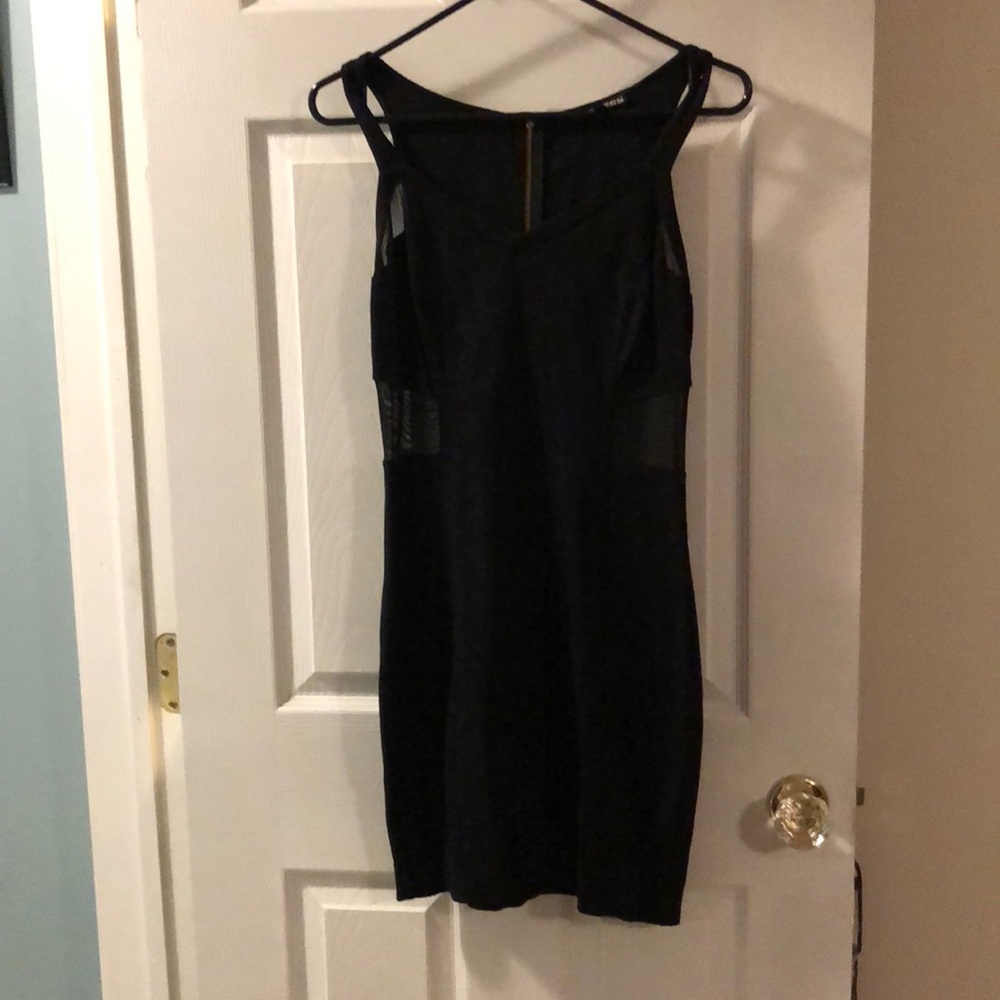 Express black dress with sheer mid section